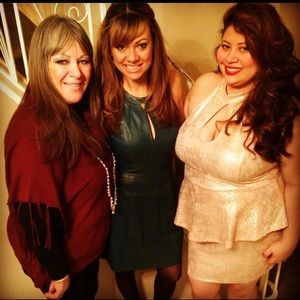 Rose gold peplum dress